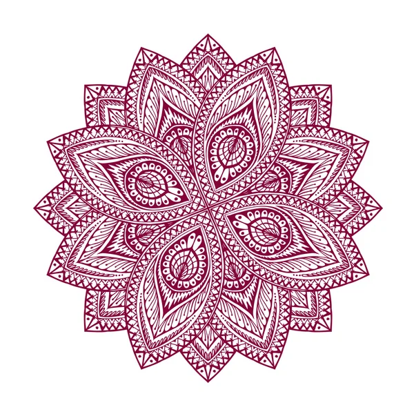 Mandala. Dekorativt blommönster. Vektorillustration av etnisk stil — Stock vektor