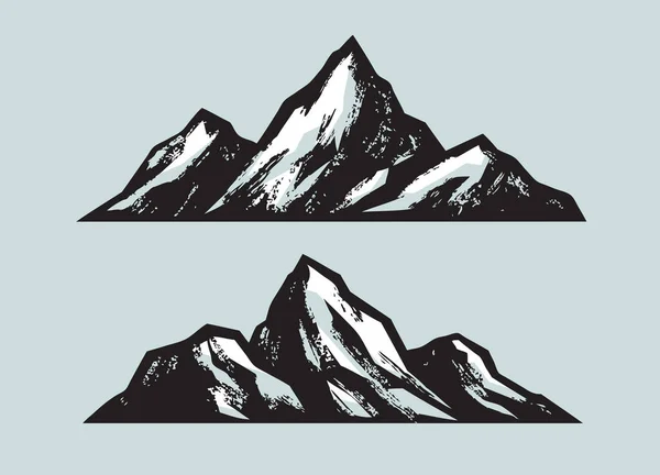 Montañas Escalada Alpinismo Bosquejo Vector — Vector de stock