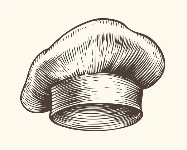 Esquisse Chapeau Chef Concept Restaurant Vintage Vecteur — Image vectorielle