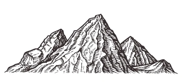 Dağ Manzarası Doğa Çizim Vektörü — Stok Vektör