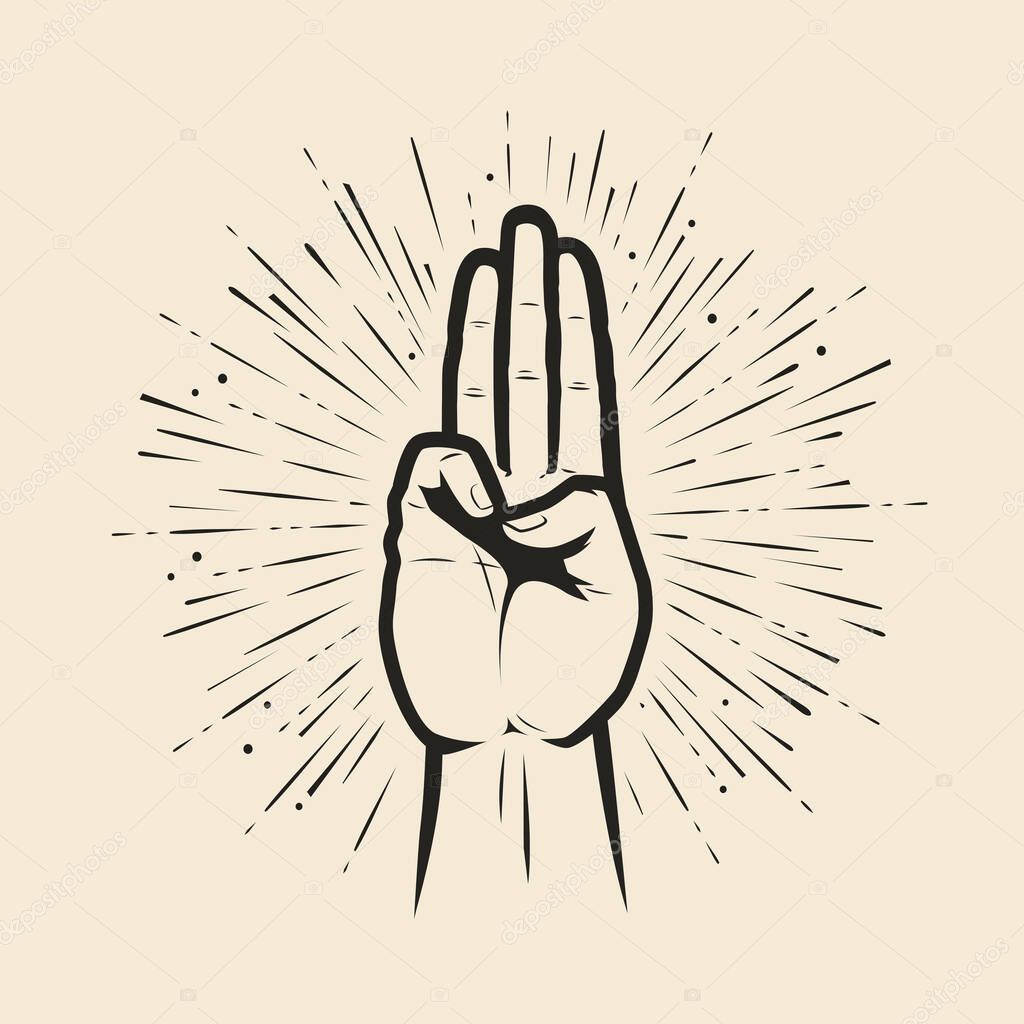 Scout symbol hand gesture. Scouting symbol vector