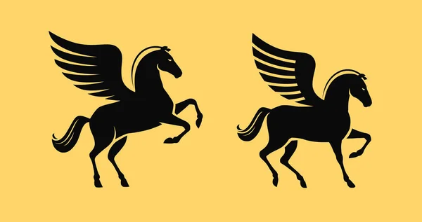 Vingad Häst Symbol Pegasusvektor — Stock vektor