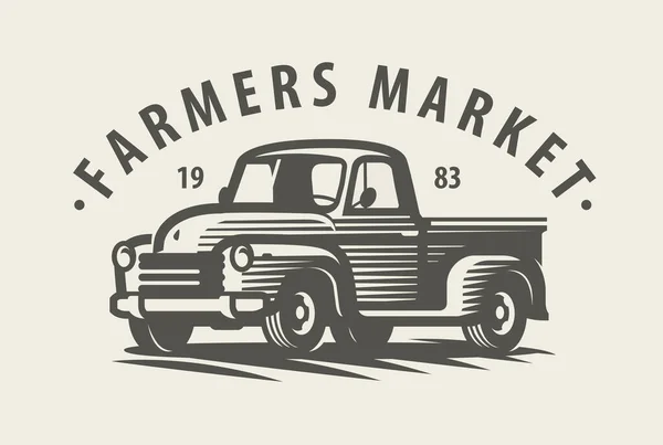 Emblema Del Camión Agrícola Agricultura Vector Símbolo Agricultura — Vector de stock