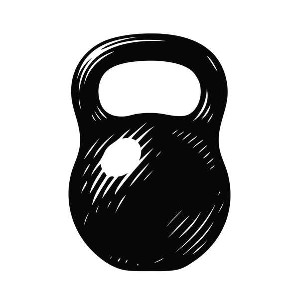 Kettlebell Sketch Gym Sport Symbol Vector — Stock Vector