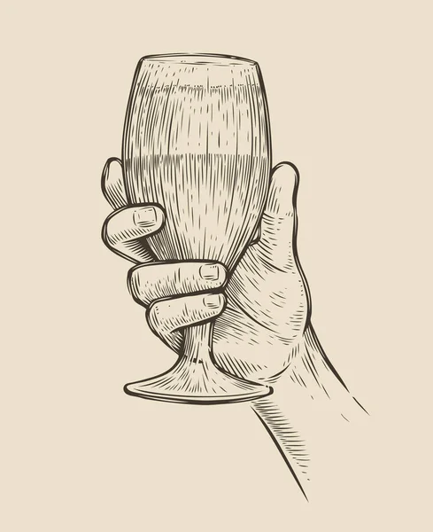 Donne Moi Verre Bière Vecteur Croquis Boissons Alcoolisées — Image vectorielle