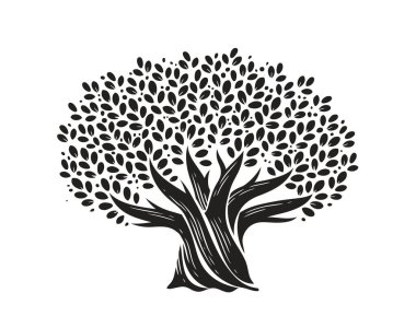 Yapraklı ağaç. Doğa konsepti dekoratif vektörü