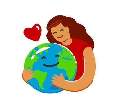 Dünya Günü, düz stil ekoloji kavramı. Gezegen ortamını koru