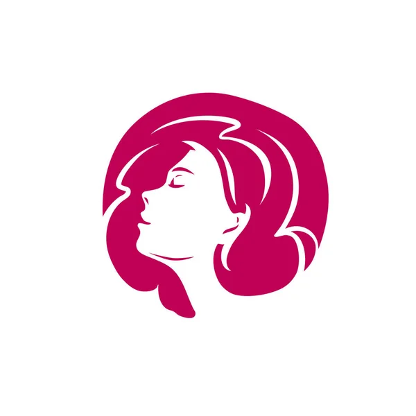 Logo Gesicht Frau Schönheitssalon Wellness Kosmetik Symbolvektor — Stockvektor