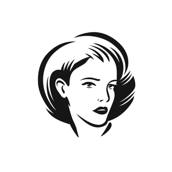 Face Woman Logo Beauty Salon Spa Fashion Symbol Vector — Stock Vector