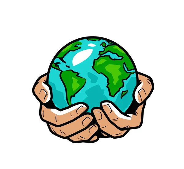 Hands holding earth globe Vector Art Stock Images | Depositphotos