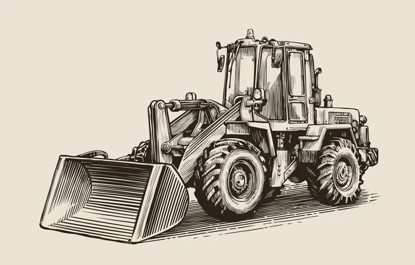 Desenho Retrô Trator Agrícola Máquinas Agrícolas Vetor Vintage imagem  vetorial de sergeypykhonin© 431984958