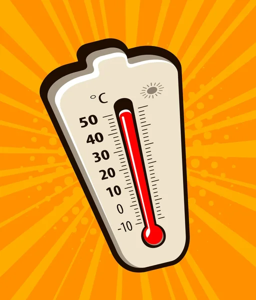 날씨에 온도가 상승하는 열도계 Vector — 스톡 벡터