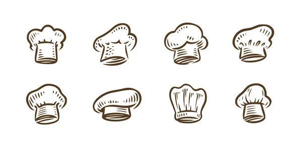 Ensemble Chapeaux Cuisine Symbole Chef Cuisine Concept Restaurant — Image vectorielle