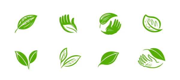 Ícone Ecológico Símbolo Orgânico Ecologia Conceito Ambiental Vetor — Vetor de Stock