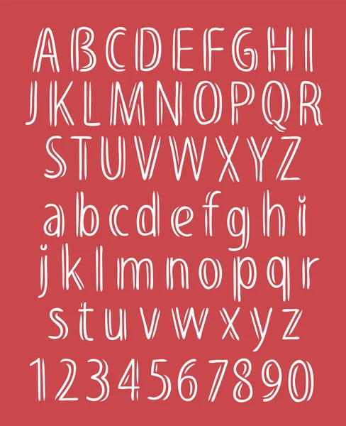 Handgetekende Letters Stijlvol Lettertype Abc Een Lineaire Schets Stijl — Stockvector