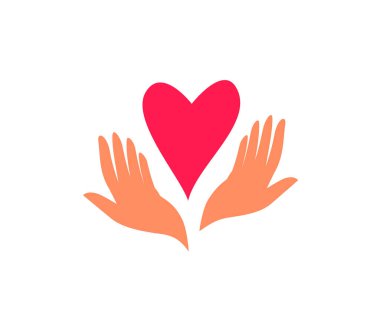 Sosyal yardım logosuna yardım et. El bakımı, şablon vektör simgesi işi