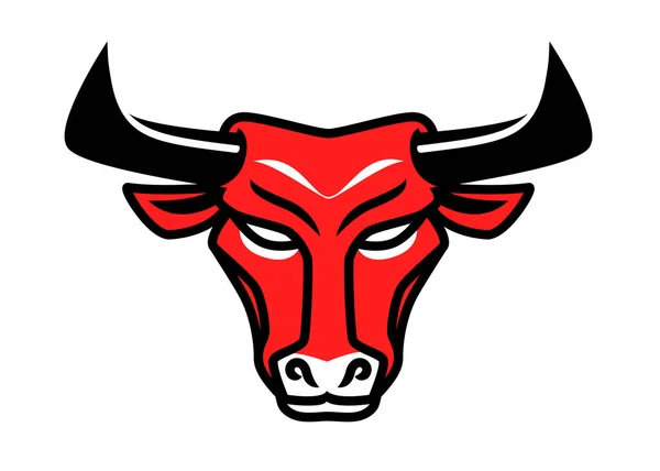 Logo Bull Head Řezník Symbol Hovězího Masa Kreslený Vektorový Obrázek — Stockový vektor