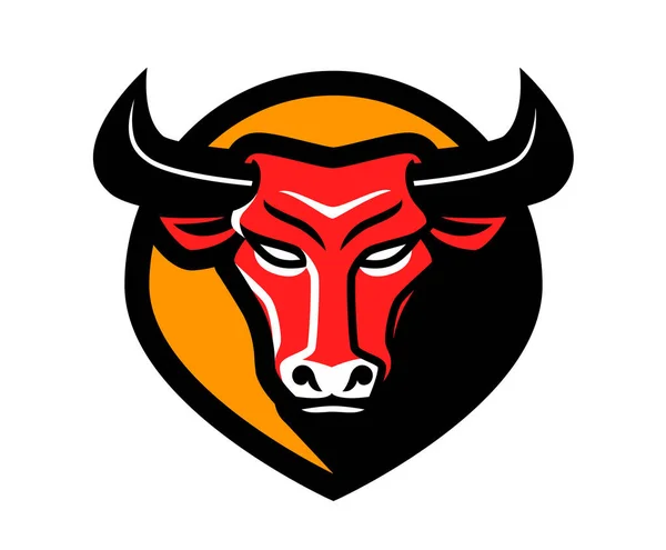 Het Logo Van Bull Head Buffalo Mascotte Vector Illustratie — Stockvector