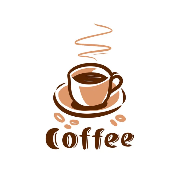コーヒーカップのロゴデザイン カフェアイコンのシンボルベクトルイラスト — ストックベクタ