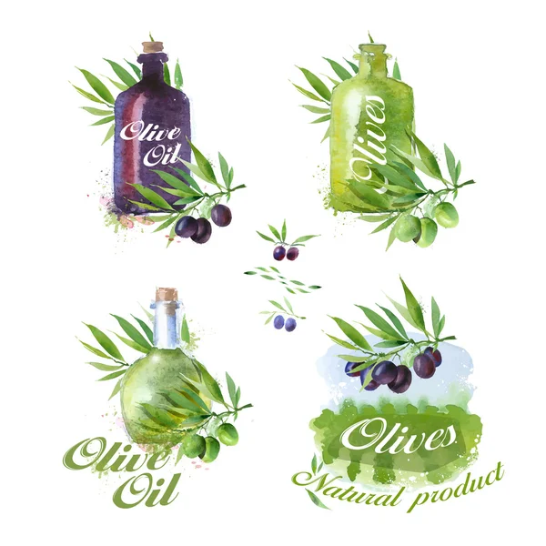 Icone di olive. Formato vettoriale — Vettoriale Stock