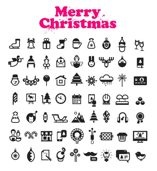 Feliz Navidad iconos. Formato vectorial — Vector de stock