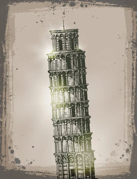 Torre inclinada de Pisa. Formato vectorial — Vector de stock