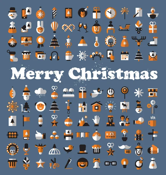 Merry Christmas icons. Vector formaat — Stockvector