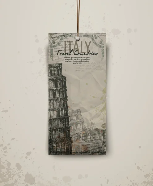 Pisa Tower, handritad vektor illustration — Stock vektor