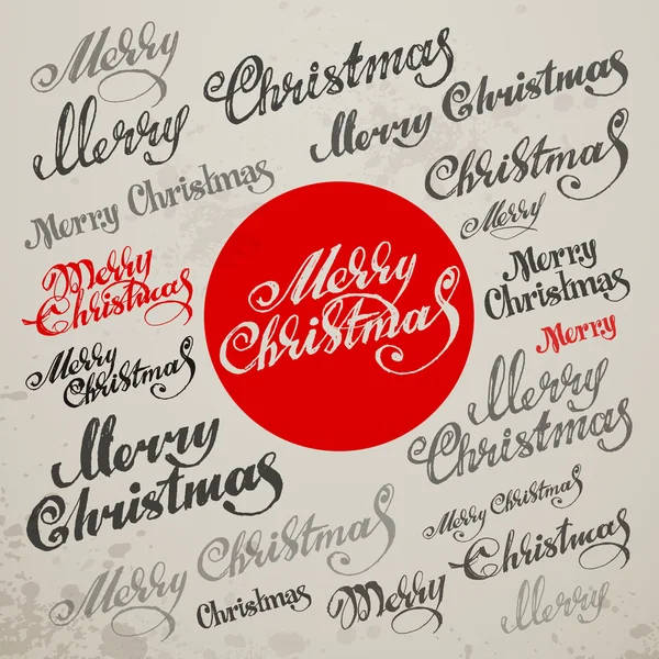 Merry christmas vector kalligrafische letters — Stockvector