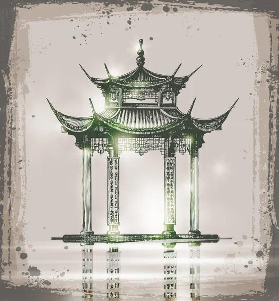 Tapınak. Elle çizilmiş kroki vektör çizim