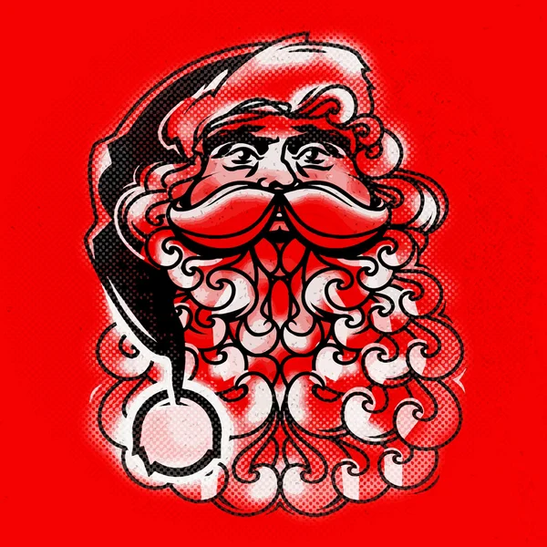 Vektör Santa Claus Face. Tebrik kartı — Stok Vektör