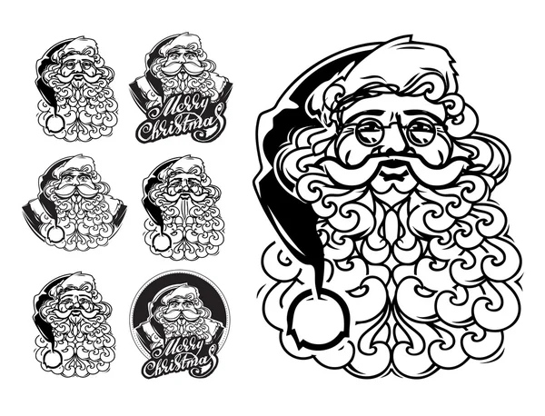 圣诞老人手绘矢量 llustration。素描 — 图库矢量图片