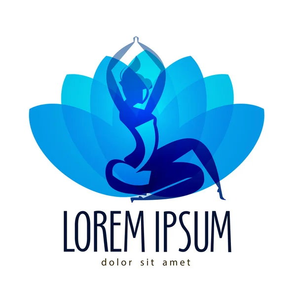 Plantilla de diseño del logotipo del vector de meditación. Icono de yoga o relajación . — Vector de stock