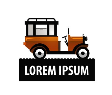 Retro araba vektör logosu tasarım şablonu. taşıma veya araç simgesi.