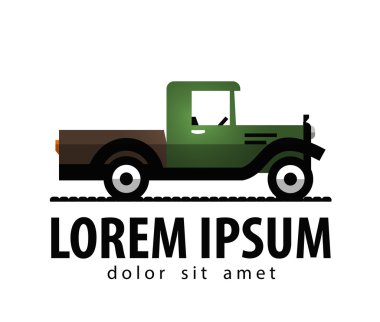 Retro araba vektör logo tasarım şablonu. taşıma ya da kamyon simgesi.