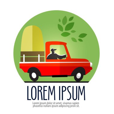 Araba vektör logo tasarım şablonu. Tarım ya da kamyon simgesi.