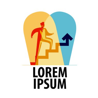 iş vektör logo tasarım şablonu. başarı ya da ilerleme simgesi
