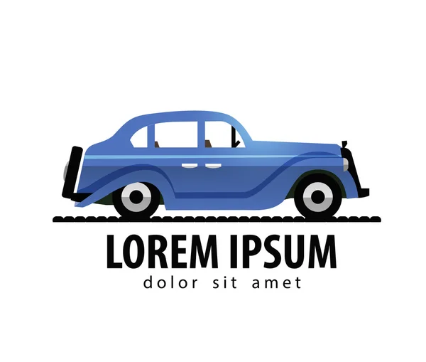 Plantilla de diseño de logotipo de vector de coche retro. icono de transporte o vehículo. — Vector de stock