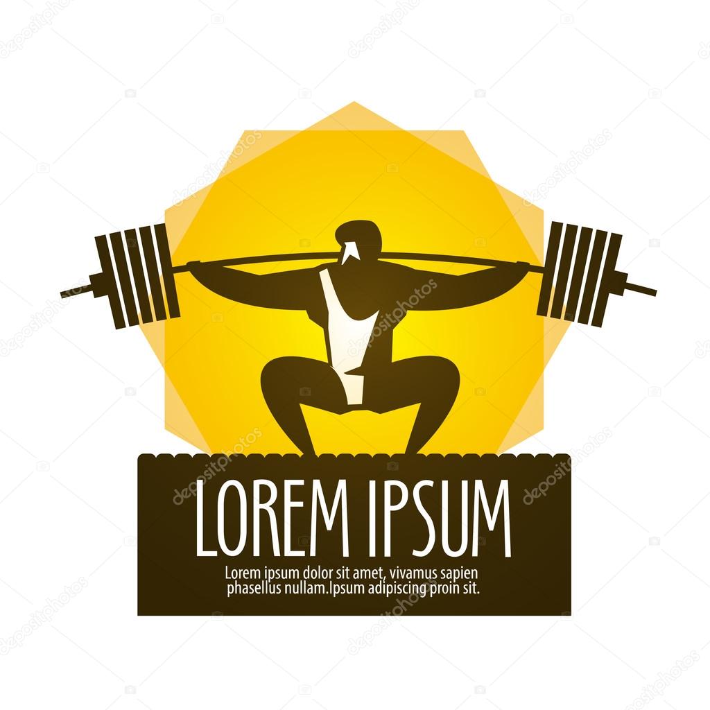Weight lifter vector logo design template. gym or sports icon.