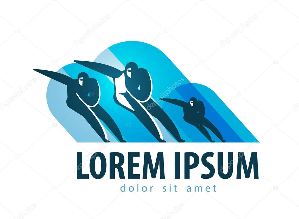 Sport. Ice skaters on a white background. vector illustration