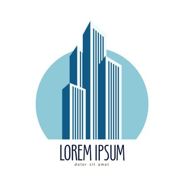 Şehir vektör logo tasarım şablonu. gökdelenler veya inşaat simgesi.