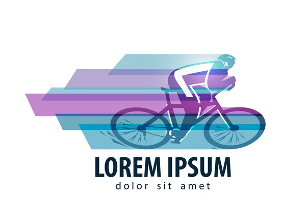 Modelo de design do logotipo do vetor de ciclismo. ícone de esportes ou bicicleta . —  Vetores de Stock