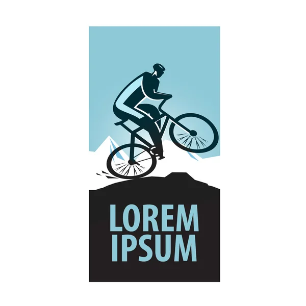 Modello di progettazione logo vettoriale mountain bike. icona sportiva o bici — Vettoriale Stock