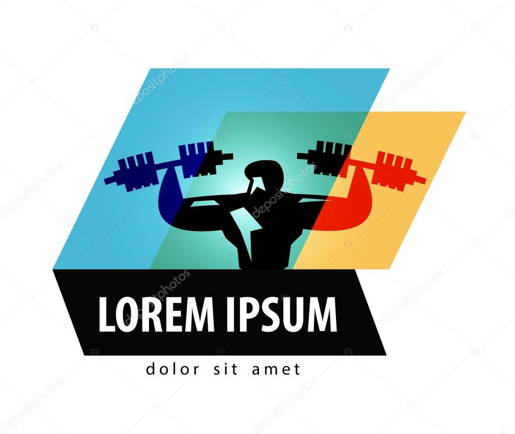 Sport. man with dumbbells on a white background. vector illustration