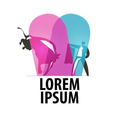 boğa güreşi logo tasarım şablonu. Matador veya boğa güreşi simgesi.