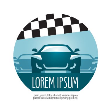 Vektör logo tasarım şablonu ralli. ırk ya da araba simge yarış.