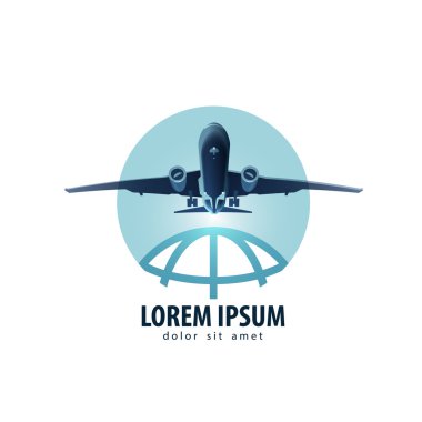 uçak vektör logo tasarım şablonu. tatil veya seyahat simgesi.