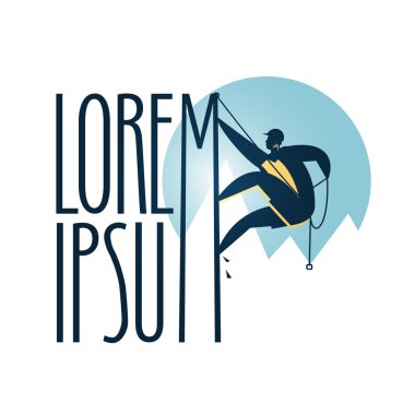 kaya tırmanışçısı vektör logo tasarım şablonu. tırmanma veya spor simgesi.