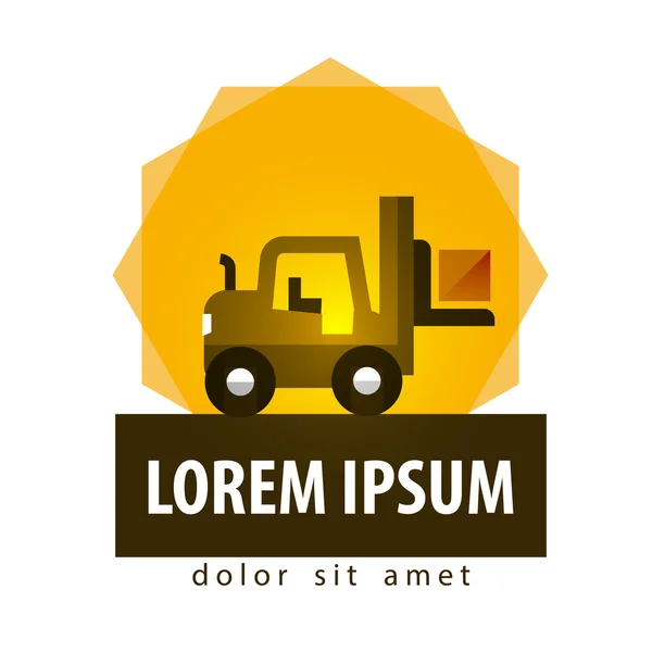 Forklift kamyon vektör logo tasarım şablonu. araba veya Ambar simgesi. — Stok Vektör
