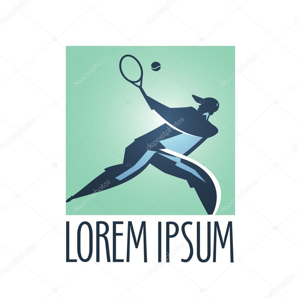 Sport. a man with a tennis racket on a white background. vector illustration